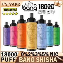 Puff Bang Shisha Vapes 18000 Puffs Do dyspozycji E Bezpośrednie do płuc (DTL) Bangvapes Shisha 10000 12000 Vaper Puff 12k 18k 15k 20k