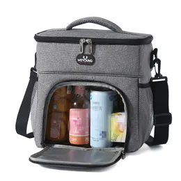 Bolsa de ombro de moda por atacado simples Isolamento de manutenção fresca de duas camadas frescas Bolsa de isolamento à prova d'água de isolamento de armazenamento de armazenamento de abertura 8094#