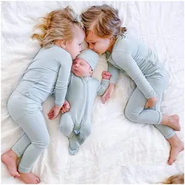 Pijama bambu fiber toddler pijama set nefes alabilen çocuk erkek bebek kız giysileri longsleeve giyim pijama kızlar için kızlar kız 230601 d otszt