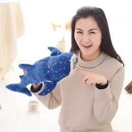 Animali di peluche ripieni 50/100 cm Nuovo cartone animato squalo blu giocattoli peluche di peluche di pesce grande balena balena per bambini bambole per animali morbidi per bambini regali di compleanno