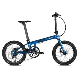 Cyklar Kabon Carbon Fiber Folding Bike 20 tum Lämplig för vuxna med 9-växlad stadsfoldbar pendling Q240523