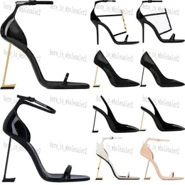 Tasarımcı Sandalet Yüksek Topuklu Elbise Ayakkabı Tasarımcı Ayakkabı Topuklar Paris Elbise Klasikleri 8cm 10cm Topuklu Siyah Altın Altın Düğün Dipleri Kutu Boyutu 35-41