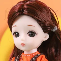 2022 هدية عيد ميلاد جديدة 1/12 BJD Doll Toys for Children Girls BJD Naked 3D Eye PVC الوجه الملحقات 13 سم 13 مفاصل متحركة