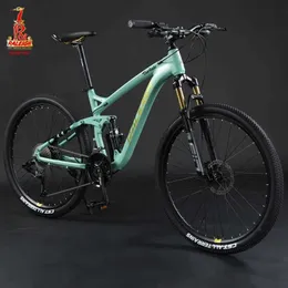 Bisikletler 26 inç Yumuşak Tail Bisiklet Çift Sönümleme Off-Road Bisiklet 30/33 Hız Yokuşuk Bisiklet Hidrolik Disk Fren MTB Q240523