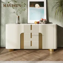 Moderne minimalistische Sideboard -Buffet Buffet Schiefer Schrank Wohnzimmer Möbel Eingangshalle Konsole Tisch Küchenschränke in Weiß