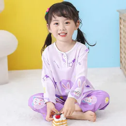 Kids Summer Cotton Sleepwear 1-11T Baby Boys Girls Homewear Children Lightweight Conformtable Pyjamas Cartton Clothes Pullover L2405