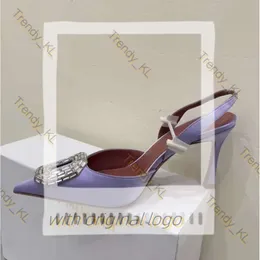 Amina Muaddi Heel Women Designer Shoes Fashion 10cm Heid Heel New Electric Light Fantasy Poinded Dress Shoe Classic Water Diamond Party Wedding Shoes 520