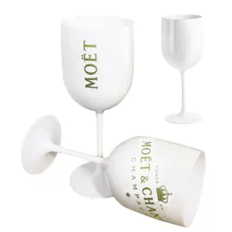 Белый пластиковый акриловый бокеты Moet Champagne стеклянные акриловые пластиковые чашки для празднования напитков для вечеринок выпиты для напитков Moet Wine Glass Cup LJ200821 2734
