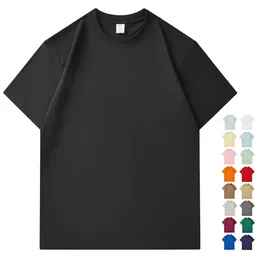 100 ٪ من القطن الثقيل الوزن tshirts للجنسين بالجملة بالجملة الأساسية 250 GSM Cotton T Shirt Man قميص تي شيرت كبير الحجم HOMME COTON 240524