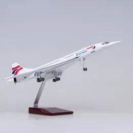 50 cm 1/125 Skala Flugzeug Concorde Air British Airways Flugzeugflugzeug Flugzeuge mit Lichtern Fahrzeugmodell Spielzeug