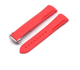 Assistir bandas 19mm 20mm 21mm 22mm 22mm de pulseira de designer de alta qualidade Bandas de silicone de borracha de cor com logotipo no fecho para dessinger relógio