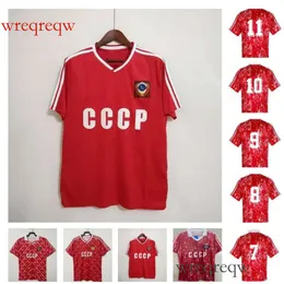 1986 1987 1988 1989 1990 1991 URSS Home Red Soccer Jersey 88 89 90 CCCP Belanov União Soviética Retro 86 87 Camisa de futebol Classic Vintage Comemore Antique