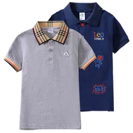 Baby Jungen Sommer Kurzarm Polo -Hemd 37T Kinder Baumwolle hellgrüne Farbe Kleidung Kinder Schule Uniform T -Shirts 240522