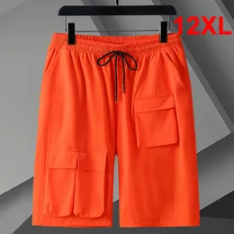 12xl 11xl Plus Size Shorts Men Summer Cargo Shorts Fashion Casual Orange короткие брюки Большой размер 12хл нижний цвет 240524
