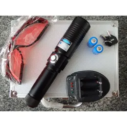 Special offer SOS High power military 10000m 450nm blue laser pointer Lazer Hunting 10 Mile Most Powerful LAZER Flashlight