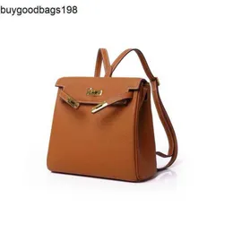 KY ryggsäckväskor Kelis Designer Bag Nytt toppskikt Cowhide Platinum Leather Single Shoulder in European och American Markets Hot Sale For Foreign Trade RJ