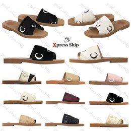 Frauen luxuriöse Sandalen Designer Holz Sandalen flache Clogs gleiten leichte beige weiße schwarze spitze gravierte Stoff Stoff Leinwand Pantoffeln Frauen Sommer Beach Putschern