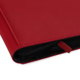 Premium Zip Binder - 12 Pocket Trading Card Album Folder - 480 Side Loading Pocket Binder for TCG MTG PKM YUGIOH (Red)