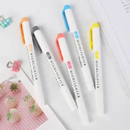 Canetas marcadoras pastel Destaques permanentes Marcador Destacador Color Dual Dual Tip Stationery Journal Supplies Milkliner