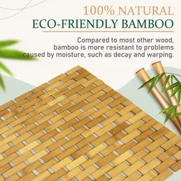 Carpets Simple Nature Wood SPA Kitchen Bathtub Rug Pad Bamboo Bathroom Mat Solid Anti-slip Bath With Shower