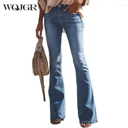 Jeans femminile wqjgr s primaverile autunno pantaloni bagliori a tutta lunghezza harlan mom pantaloni