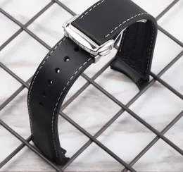 Zespół pasma gumowa czarna pasek biała linia 19 mm 20 mm 21 mm 22 mm dla desinger zegarek wysokiej jakości designerska bransoletka z logo na klapie