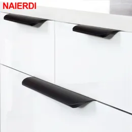 Naierdi Hidden Cabinet тянет золотые черные ручки ящики длинные тяги скрытые ручки алюминиевый сплав кухонный шкаф оборудование мебели оборудование