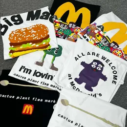 Kante CPFM Co Marken Burger Family Fun Spoon Grüner Gemüse Schaumdruck Casual Short Sleeve