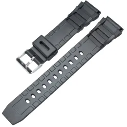Black PU Watch Bracelet 18 mm 20 mm 22 mm Women Men Men Sport Nurving Watchband for Casio Pasp