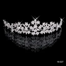 18027Clssic Hair Tiaras в запасе дешевые бриллианты Свадебные волосы корона Tiar
