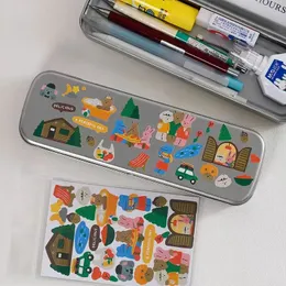 Корейский инстаграм Iron Stationery Box Cite Little Bear Diy портативная палата