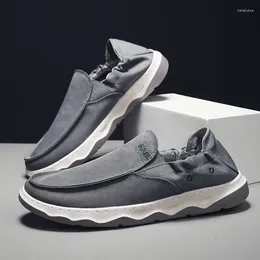 Casual Shoes Men Ice Silk Cloth For Summer 2024 Breathable Trend Slip On Vulcanized Driving Sneakers