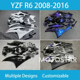 Nuovo Aftermarket YZF R6 2008 2009 2010 2010 2012 2015 2015-2016 kit full carenatura stampo a iniezione in forma 100% per Yamaha YZFR6 08-16 RACE STRADA ABS Plastic Plastic Motorcycle Bodywork