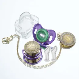 Miyocar Bling Custom Metallic PurplePacififiers. Принесите 3 замену силиконовых сосков включать в себя все размеры для мальчика для детского душа L2405