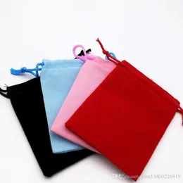 5x7 см бархатной шнурки для мешки с ювелирными украшениями рождественские свадебные подарочные пакеты черный красный розовый синий 10 цвет GB1459 270h