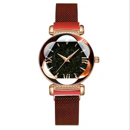 Mulilai Brand Strear Sky Luminous Quartz CWP Damen Watches Magnetic Mesh Band Blume Zifferblatt Luxus Noble Ladies Uhren Armband 311m