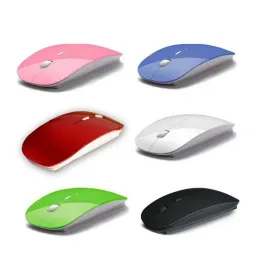 Новый стиль Candy Color Ultra Thin Wireless Mouse и приемник 2.4G USB Оптические красочные мыши мышей с компьютером