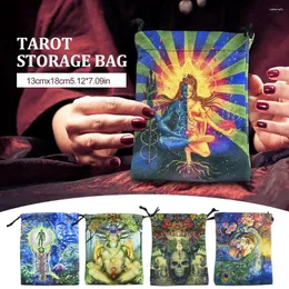 Aufbewahrungstaschen Velvet -Tasche Tarotkarten Mystische Magie Magic Divination Rune Brettspiel Dice Draw String Haushalt Geschenk