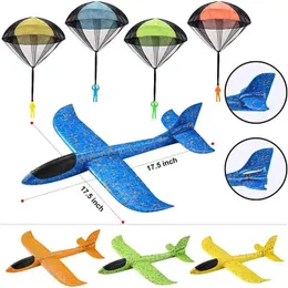 航空機Modle Aircraft Modle Flight Mode Glider Large Slowing Foam AircraftとParachute Flying Toys Childrens Outdoor Games WX5.23752