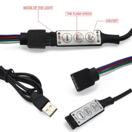 Controller RGB 1x USB DC 5V Dimmer LED con connettore femminile da 4 caske per Strip 19 Modalità dinamica Light Light Light Light Lighting