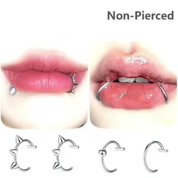 1pc Edelstahl gefälschter Nasenring Reifen Septum Ringe C Clip Lippenohrring Piercing Women Body Schmuck nicht abgeschaltet 240523