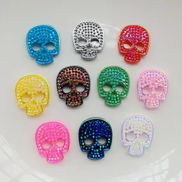 40pcs 12*14 mm piatto in resina in resina Halloween Skull Ghost Head Scrapbook Layout Decorativo Regali decorativo Accessori artigianali opere