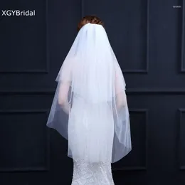 Bridal Veils Hurtowa kości słoniowej biała ślub miękki tiul krótki zasłona vestido de noiva panna młoda Akcesoria Mariage