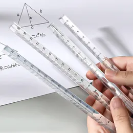 3D Stereo Transparent Rulers 20 cm Misurazione Modello di disegno di disegno Matematico Rigno Angolo Rigno Office School Forniture carine di cancelleria