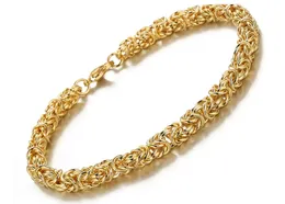 Correntes 10mm Moda 316L Aço inoxidável Círculo redondo de coloração redonda Bizantina Link Chain Men Women Bracelet Jewelry for Party