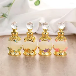 Storage Bottles 60 X 15ML Refillable Perfume Bottle Dubai Gilded Essential Oil Container Empty Fragrance With Crystallites Glued