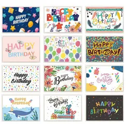 Gift Cards Greeting Cards 12 Happy Birthday Cards with Envelopes Childrens Birthday Party Invitation Cards Adult Folding Gift Cards WX5.22