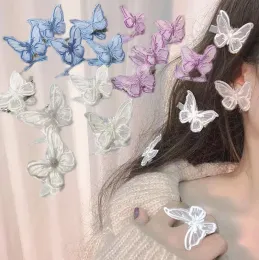 1pc Butterfly Hair Clip Spitzen Haarbögen Stickereien Schmetterling Haarstifte Haarzubehör für Frauen Mädchen Teenager Kopfbedeckung Ornamente