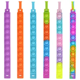 6pcs سوار دفع فقاعة بسيطة dimple dimple disband declession anti anti regiver toy for Kids Gift Popite Fidget Toys
