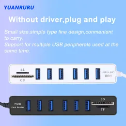 USB Hub 2.0 Type C Multi USB Splitter High Speed 3/6 Ports OTG 2.0 Hab TF SD Card Reader All In One For PC Laptops Computer